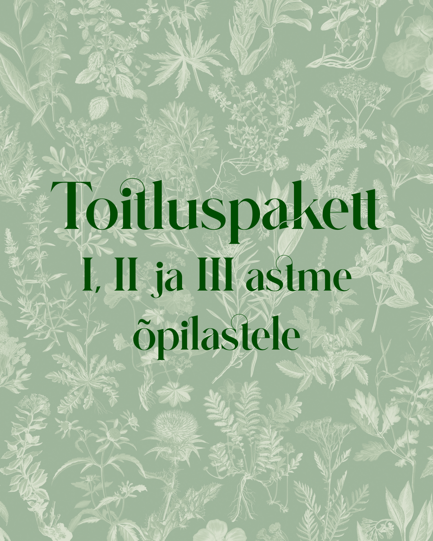 I, II ja III astme õpilaste TOITLUSTUSPAKETT